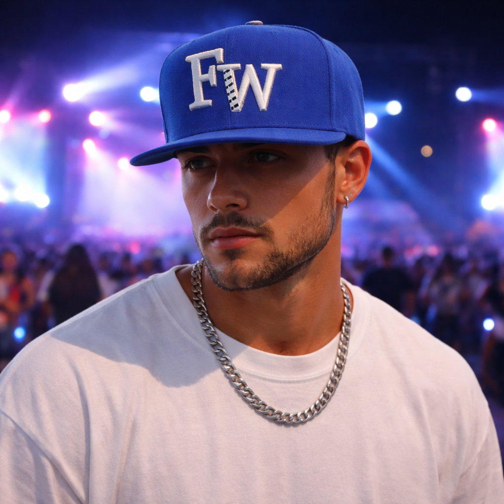 Royal Blue 6 Panel Snapback Cap with 3D Embroidered EB Logo