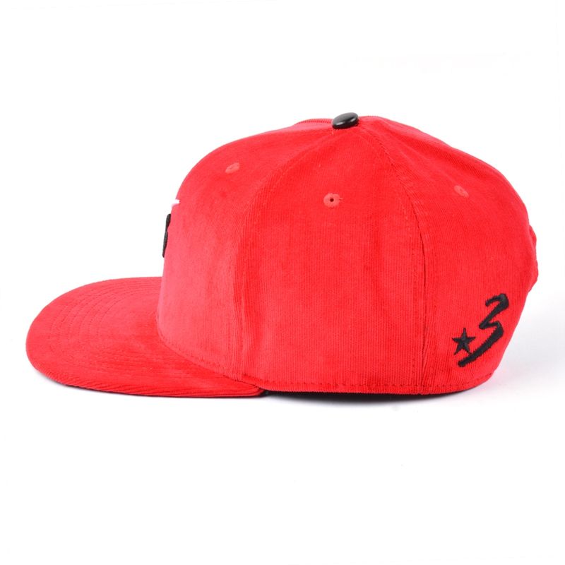 Red 6 Panel Snapback Cap with Minimal T6 Embroidered Logo
