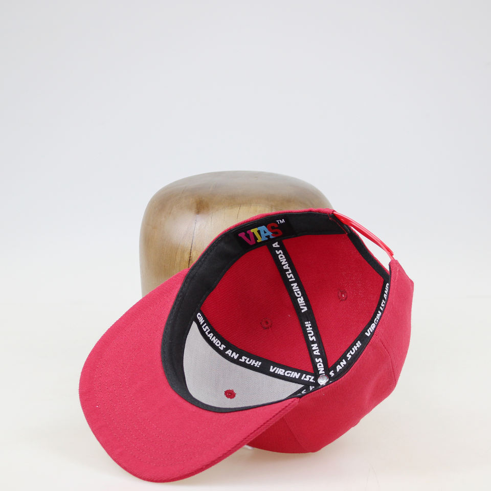 Virgin Islands Red Snapback Hat with White Embroidery
