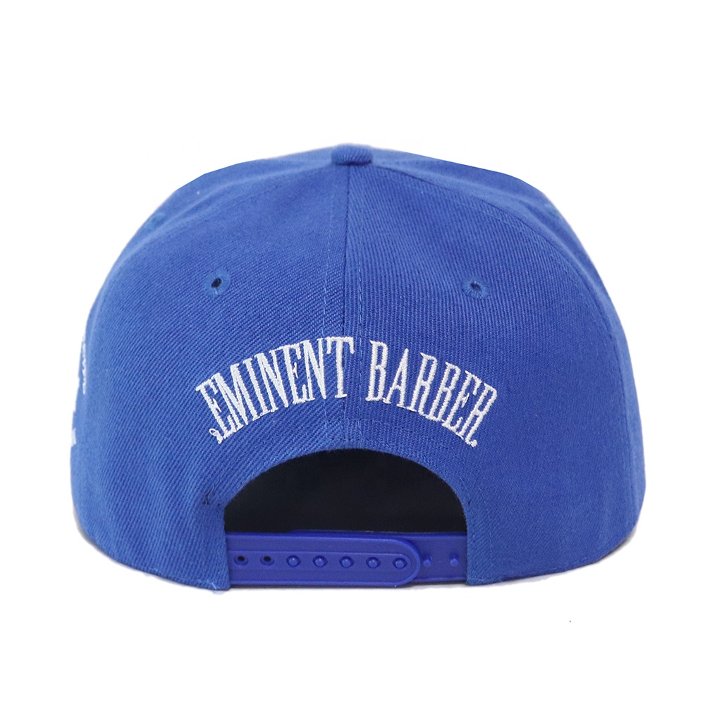 Royal Blue 6 Panel Snapback Cap with 3D Embroidered EB Logo