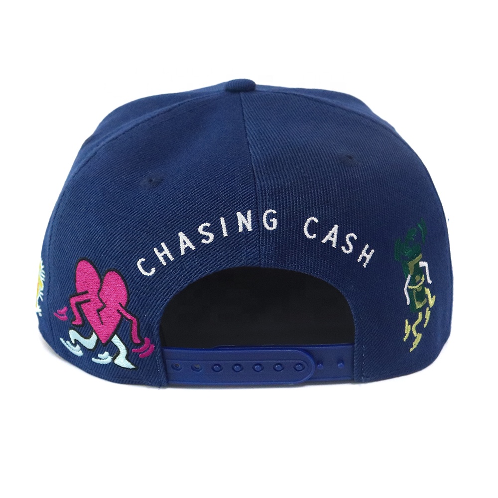 Money Dreams Embroidered Navy Blue Snapback Hat