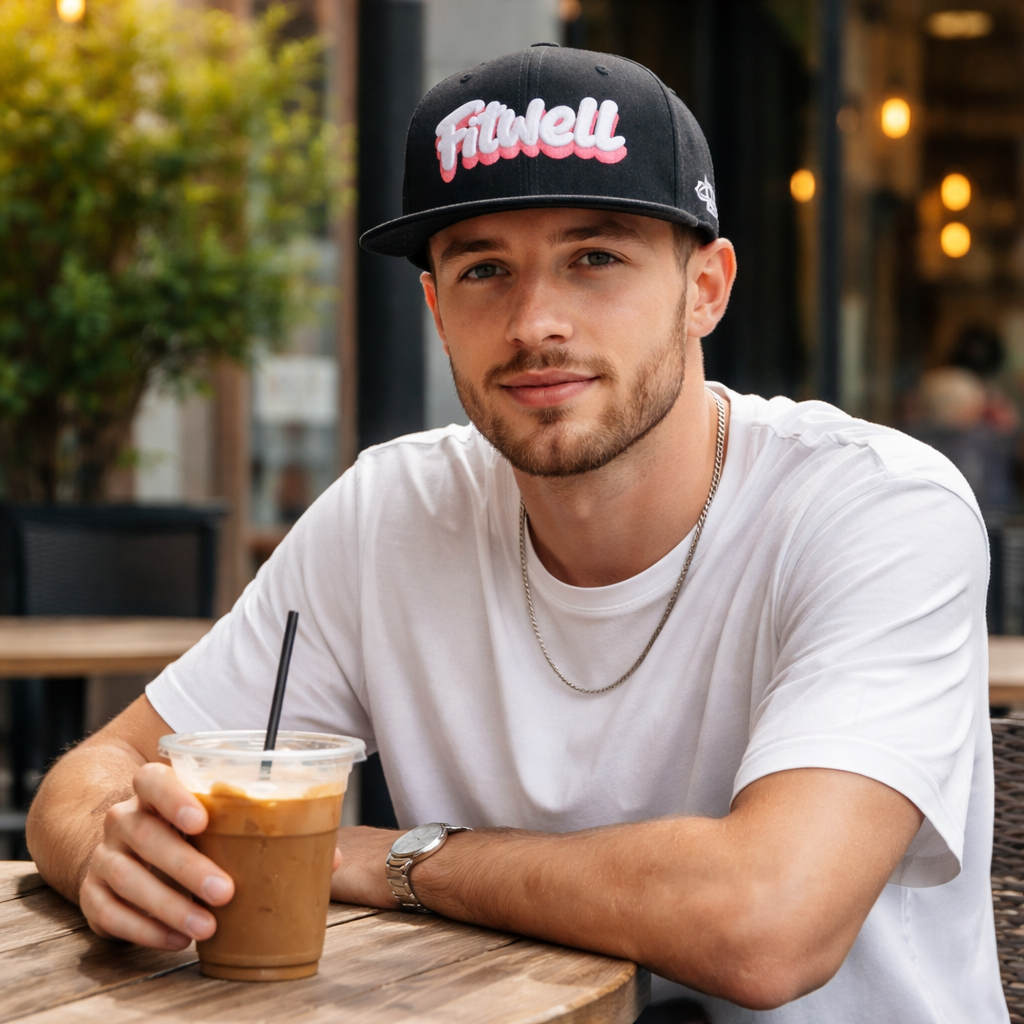 Black NOLA Letter Embroidery Flat Brim Snapback Cap