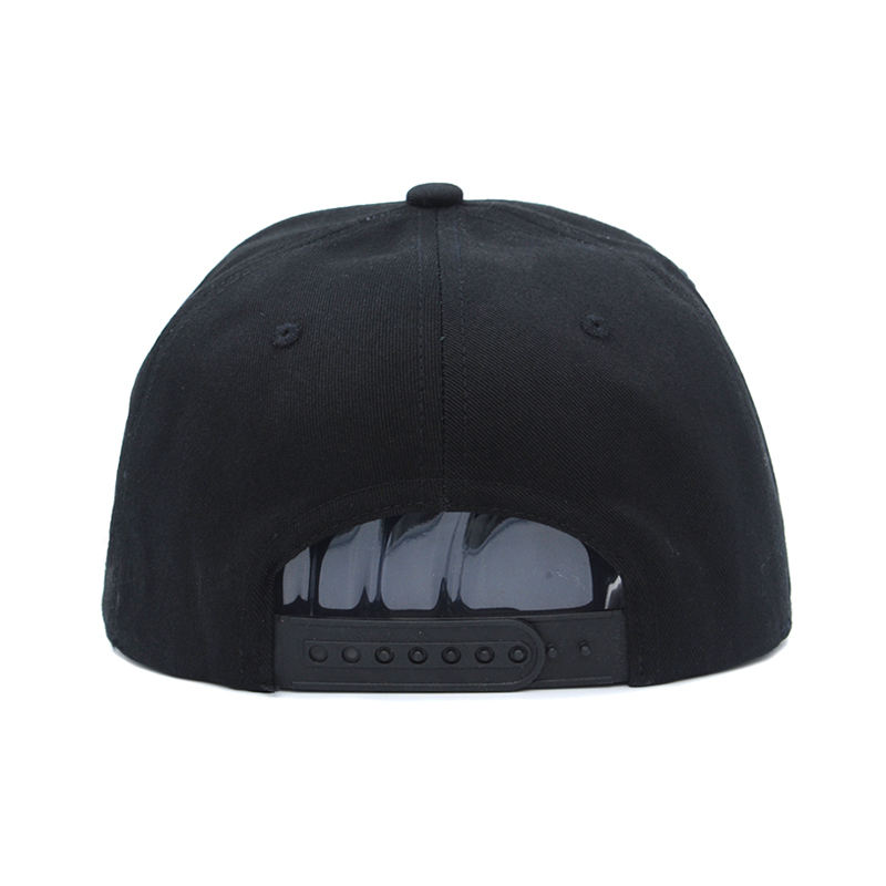 Black NOLA Letter Embroidery Flat Brim Snapback Cap