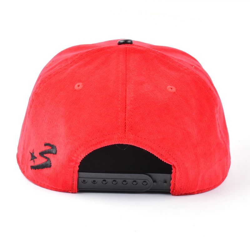 Red 6 Panel Snapback Cap with Minimal T6 Embroidered Logo