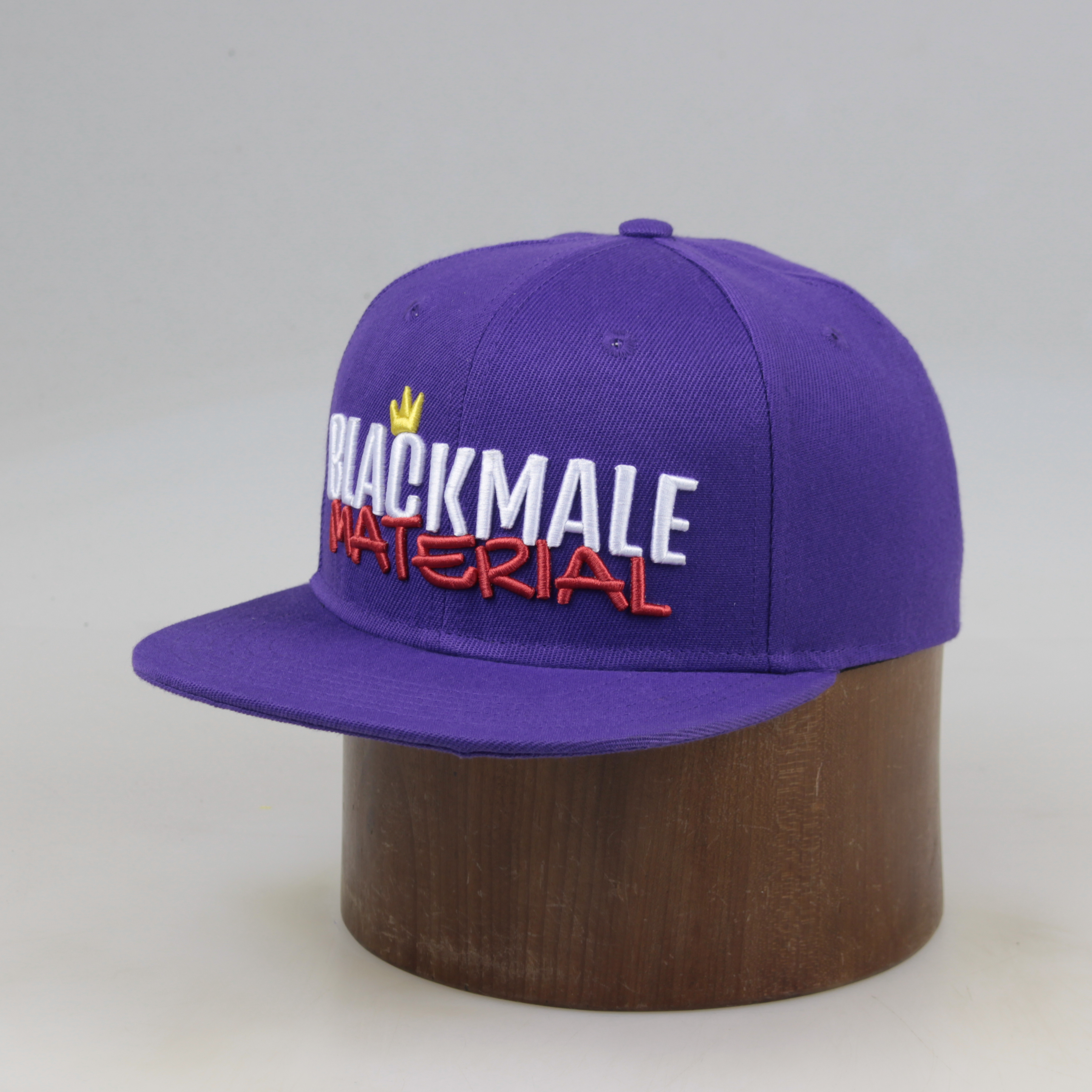Purple Blackmale Material Embroidered Snapback Cap