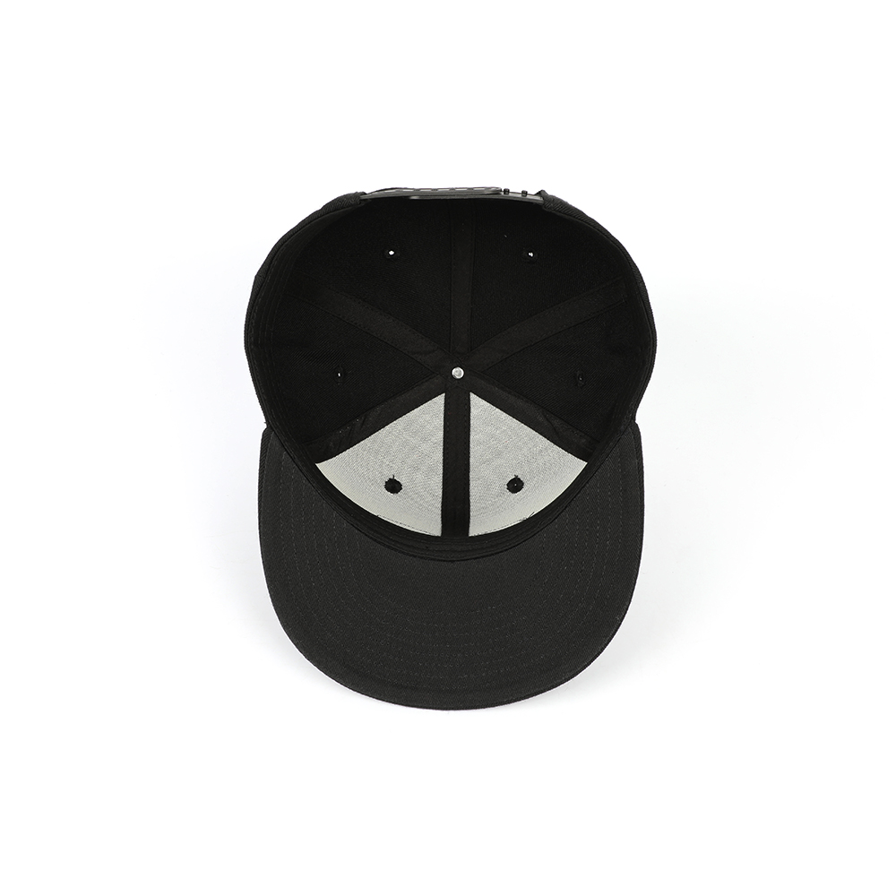 ManMade Barbershop Black Flat-Brim Hat with Embroidered Logo