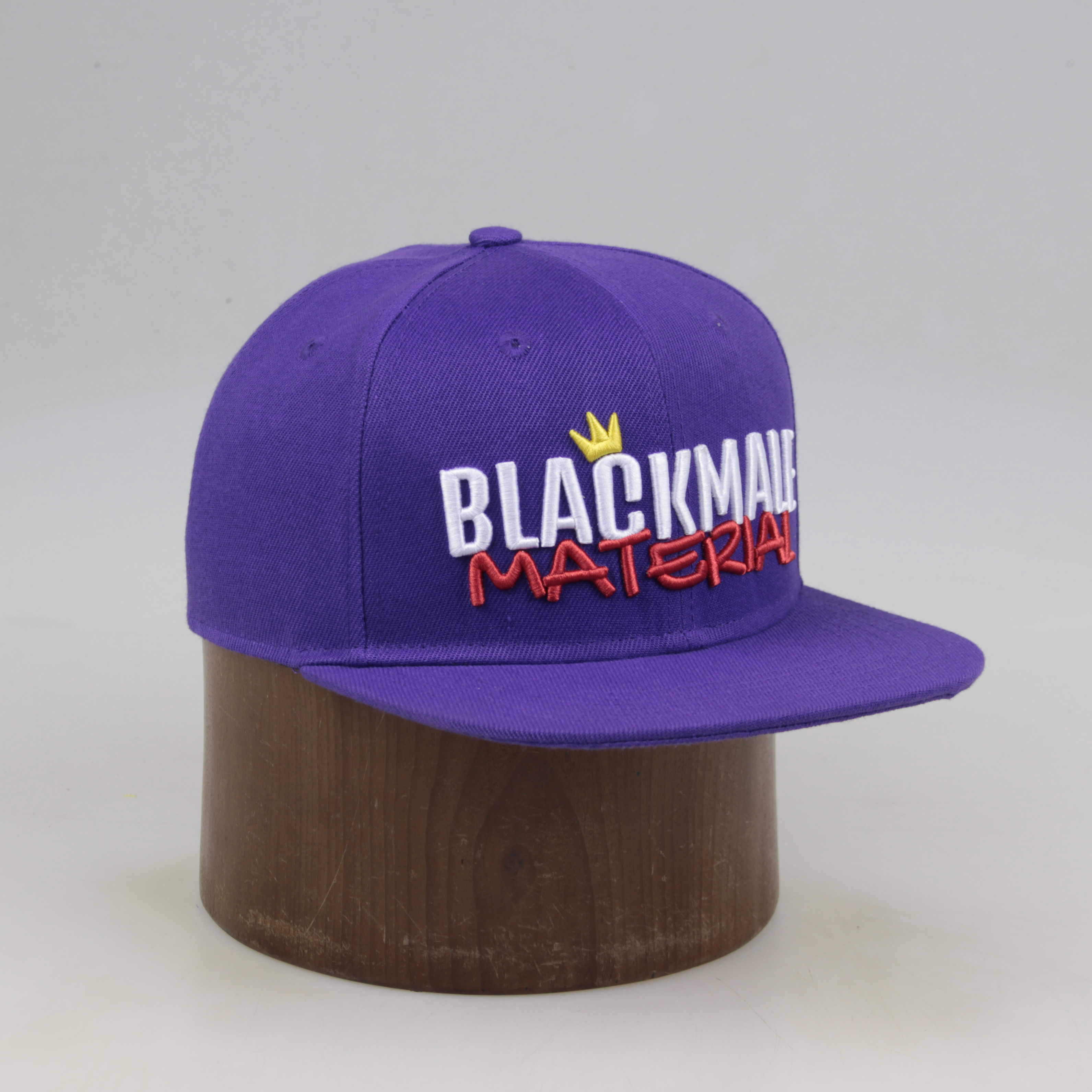 Purple Blackmale Material Embroidered Snapback Cap