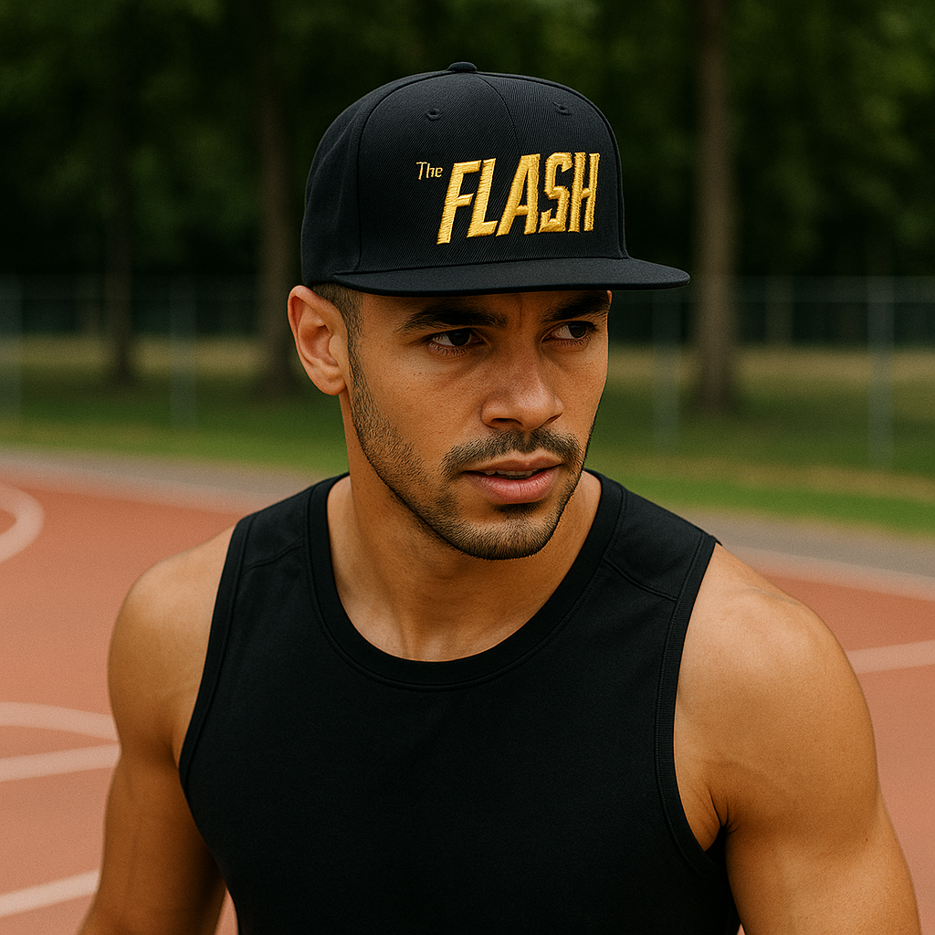 The Flash Yellow Logo Snapback Hat – Flat Brim Embroidered Cap