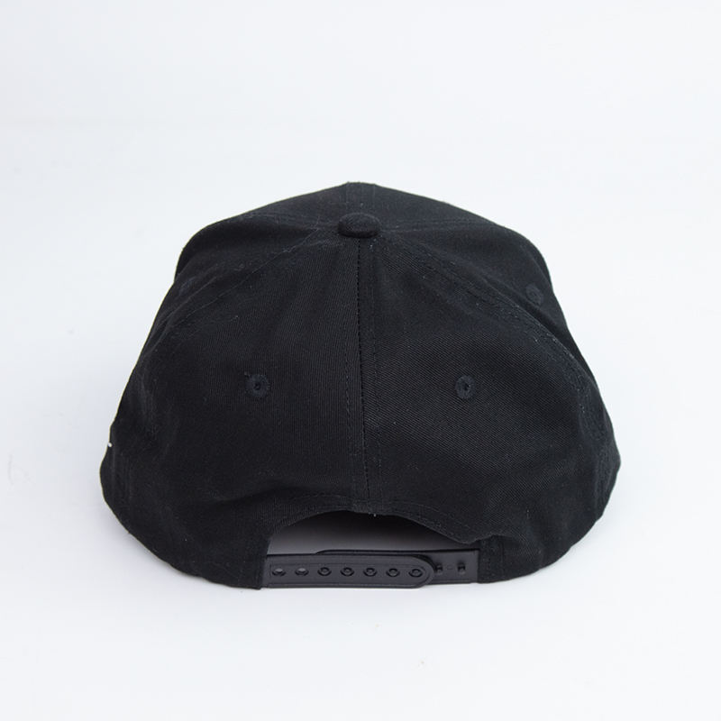 Black Gothic-Inspired 3D Embroidered Snapback Hat with Iconic Symbol
