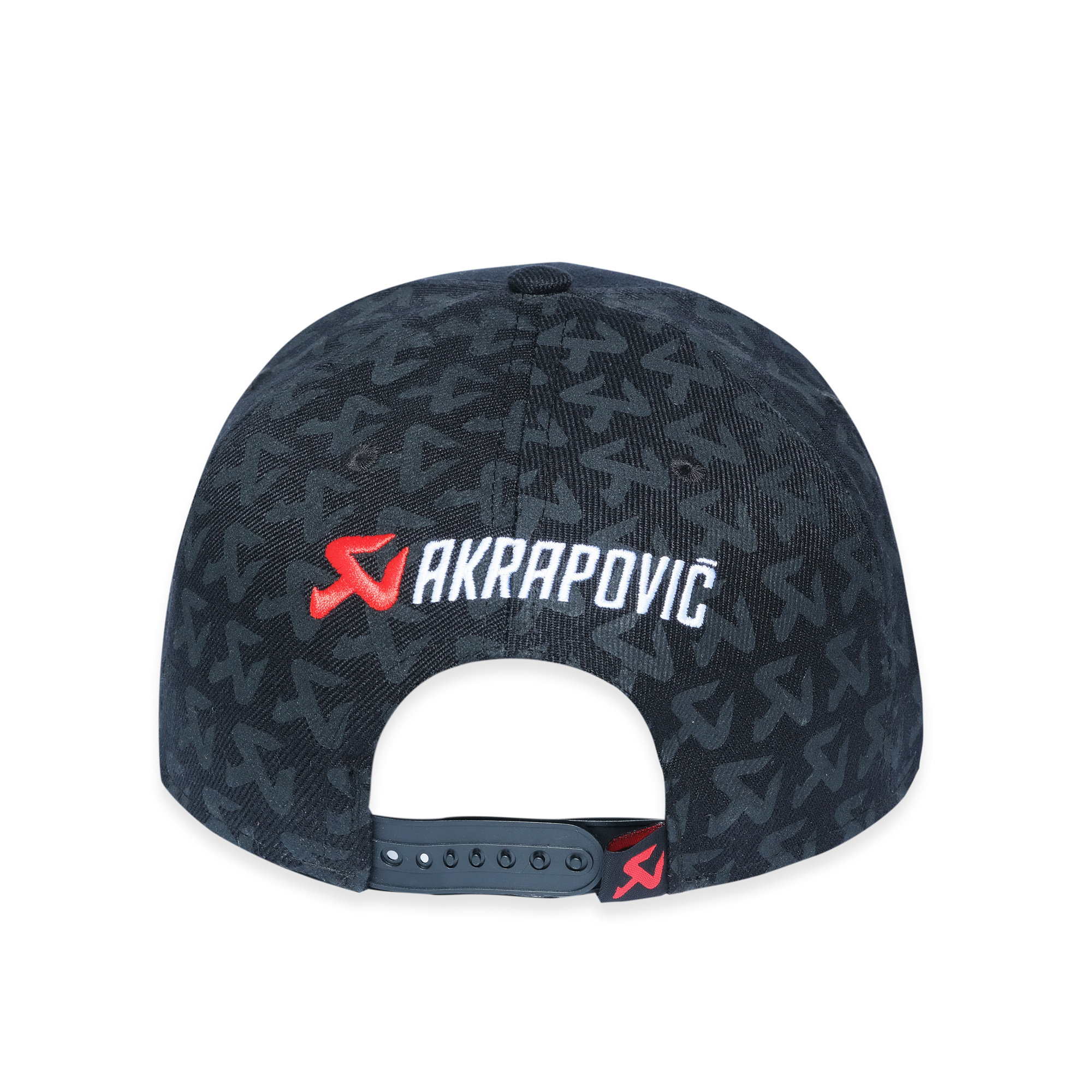 Black Flat Brim Cap with Red & White 3D Embroidery – 6 Panel Streetwear Snapback