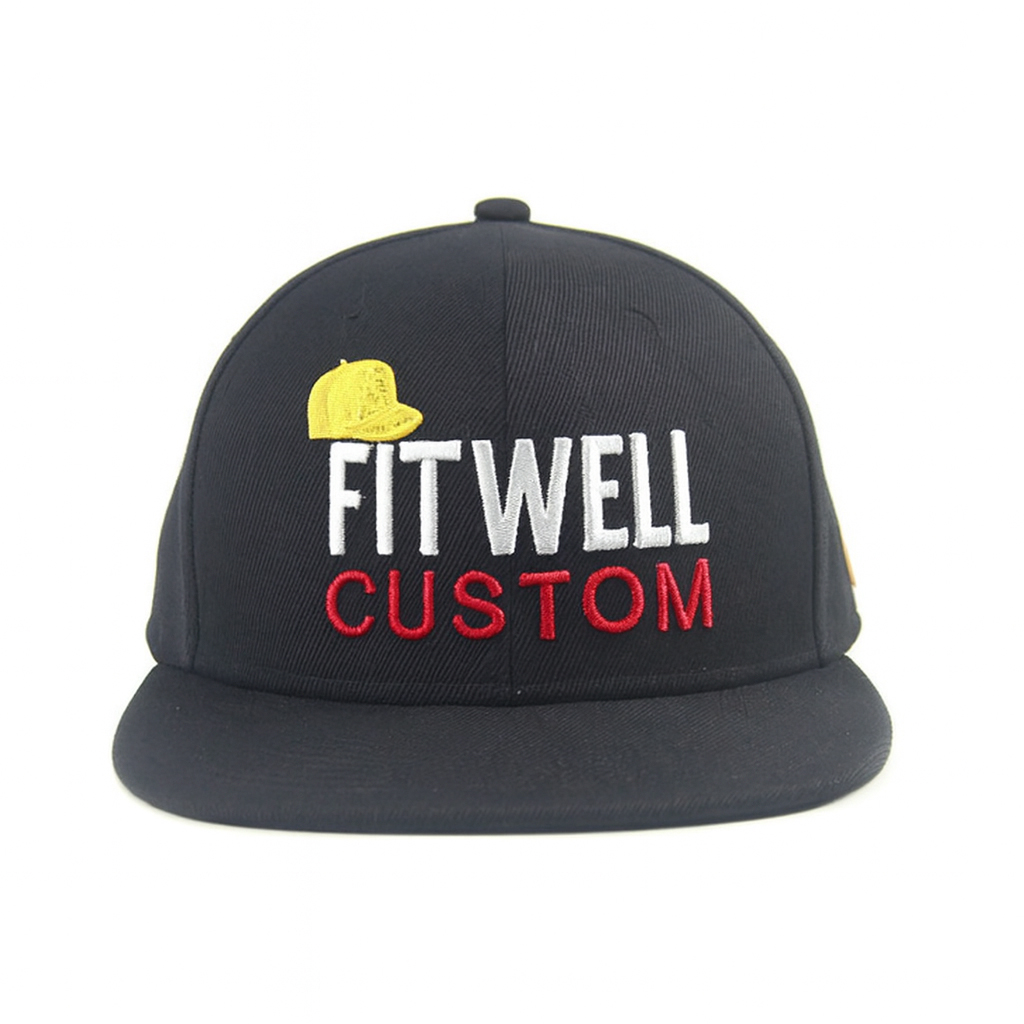 KHAIN CHHAINZ Color Letter Embroidered Flat Brim Cap