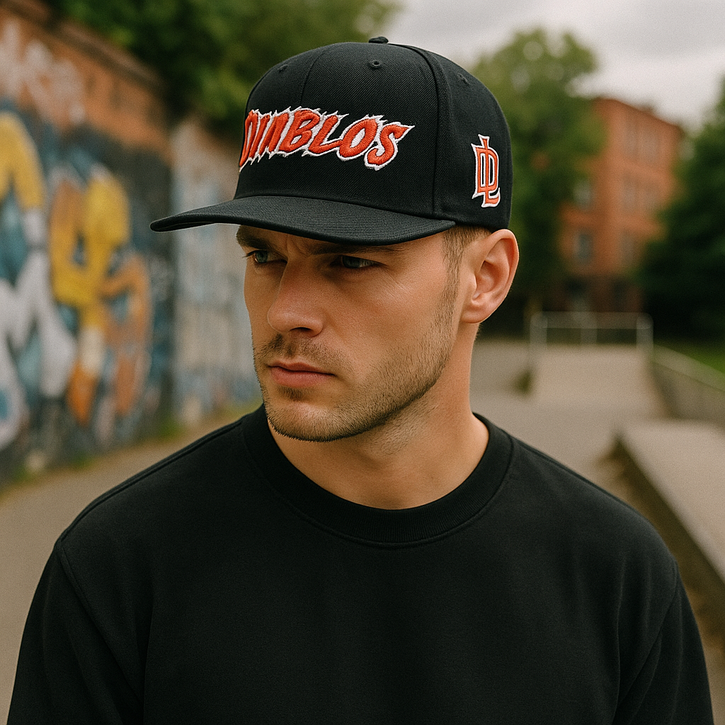 DIABLO Embroidered Flat Brim Urban Snapback Cap
