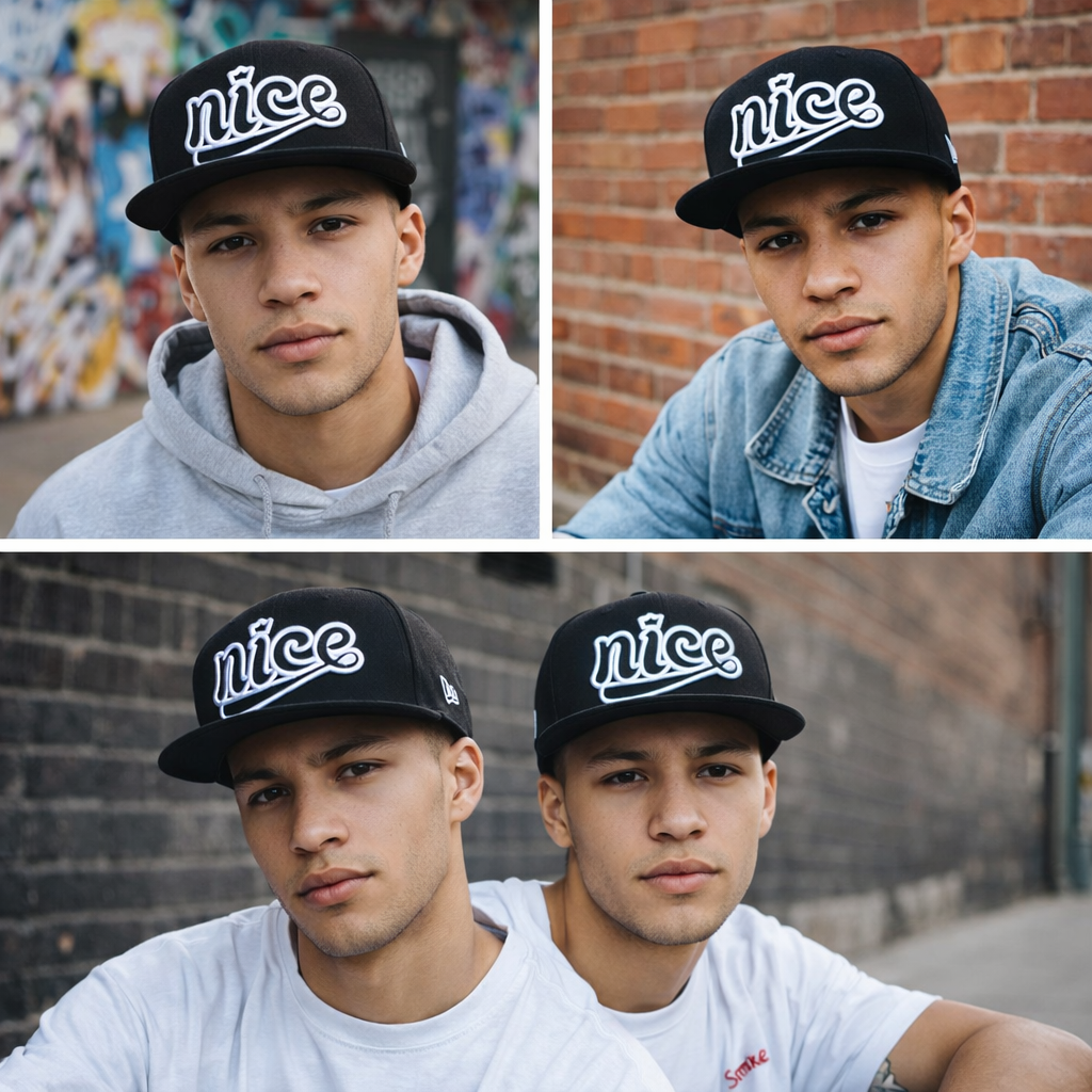 Black Snapback Cap with 3D Embroidered &quotNice