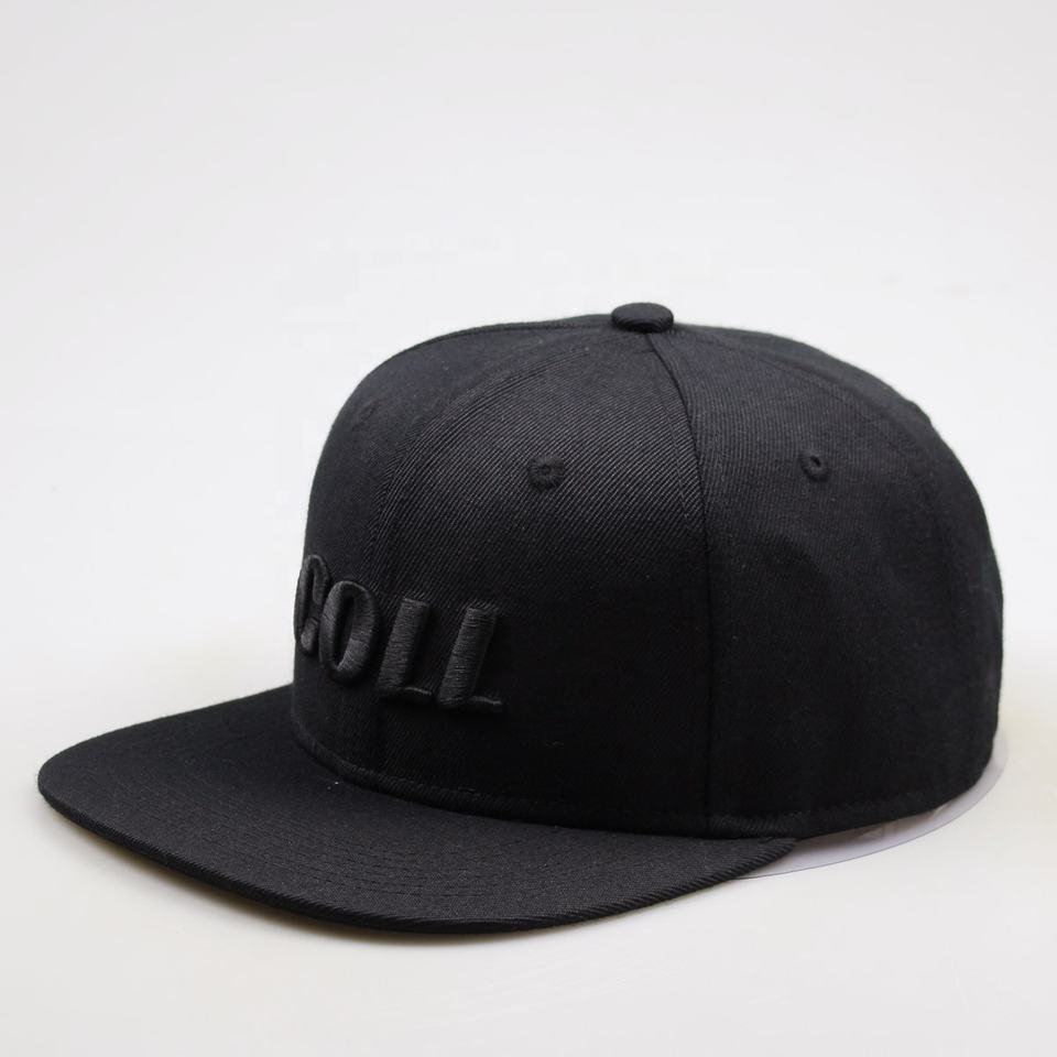 COLL Black 3D Embroidered Snapback Cap