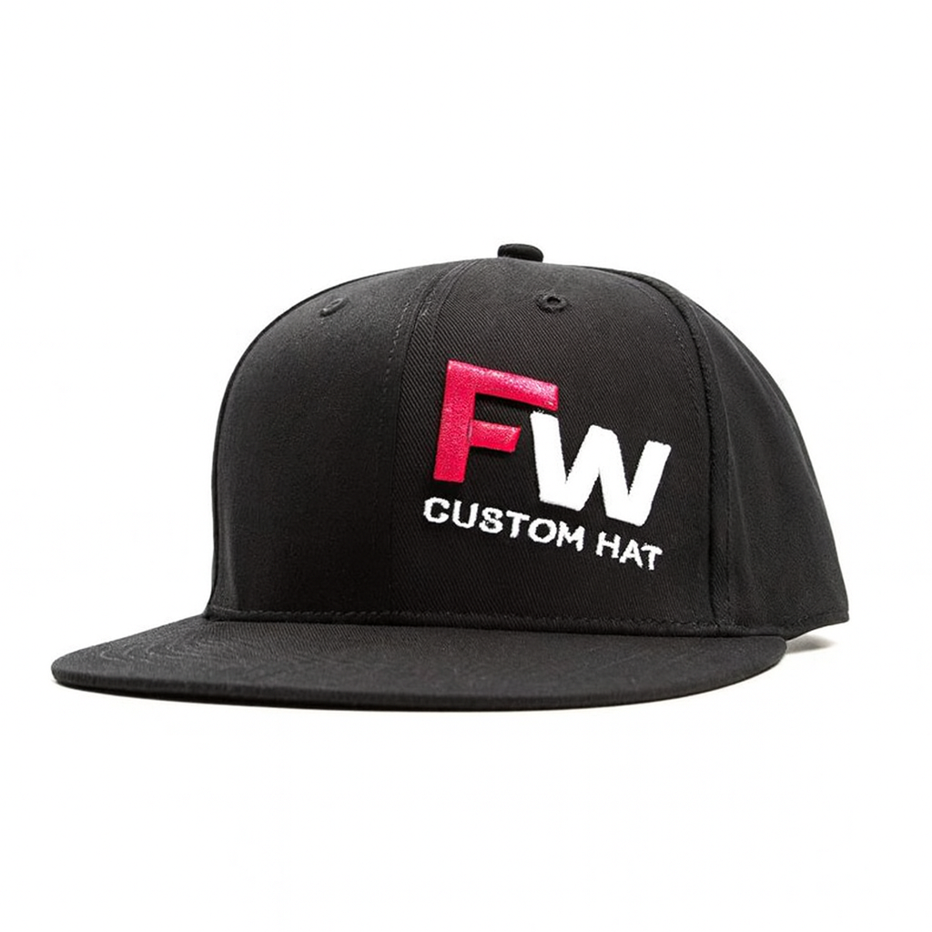 Bold Logo Flat Brim Snapback Cap with 3D Embroidery