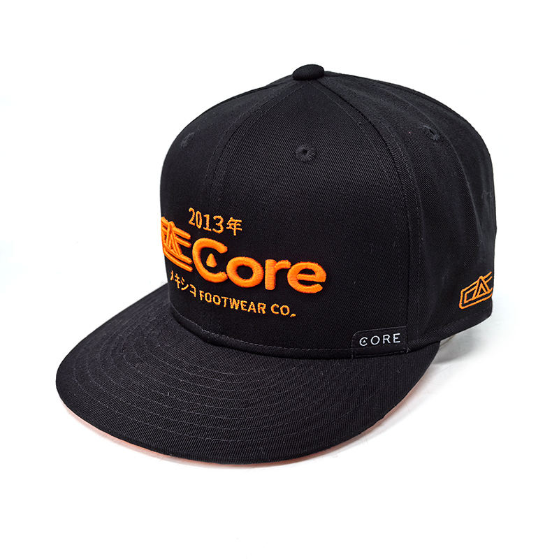 Black Flat Brim Cap with 3D Embroidery – Core 2013 Limited Edition