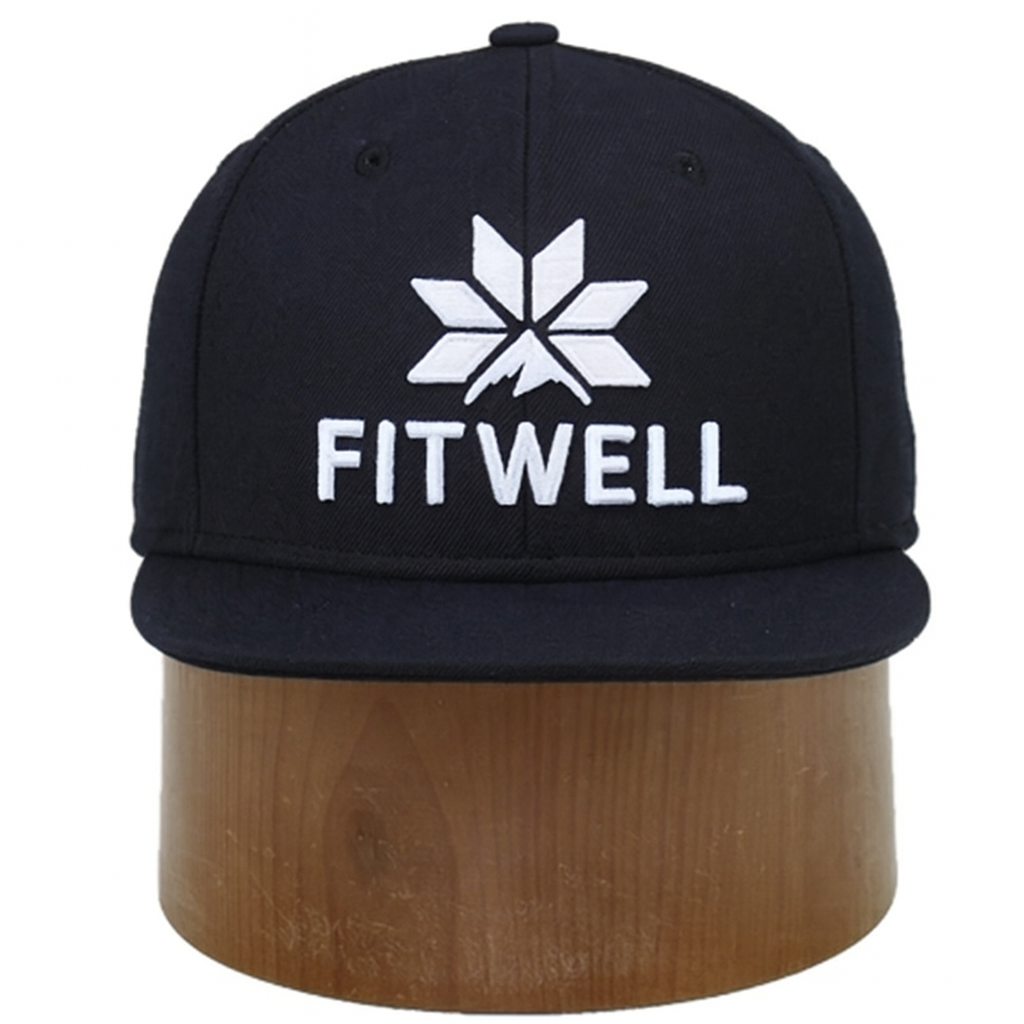 Black 6‑Panel Custom 3D Embroidered Snapback Hat – Streetwear Flat Brim Snapback Cap