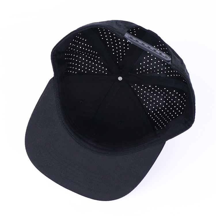 Premium All-Black Flat Brim Snapback Hat with Bold 3D Logo Embroidery