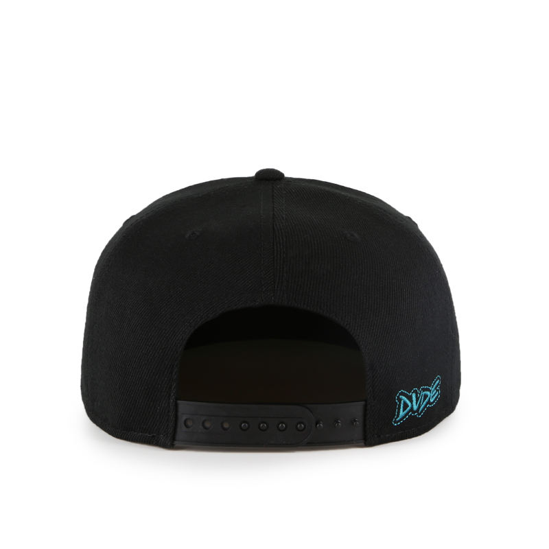Black Flat Brim Snapback Hat with Blue 3D Embroidered &quotBe Cool