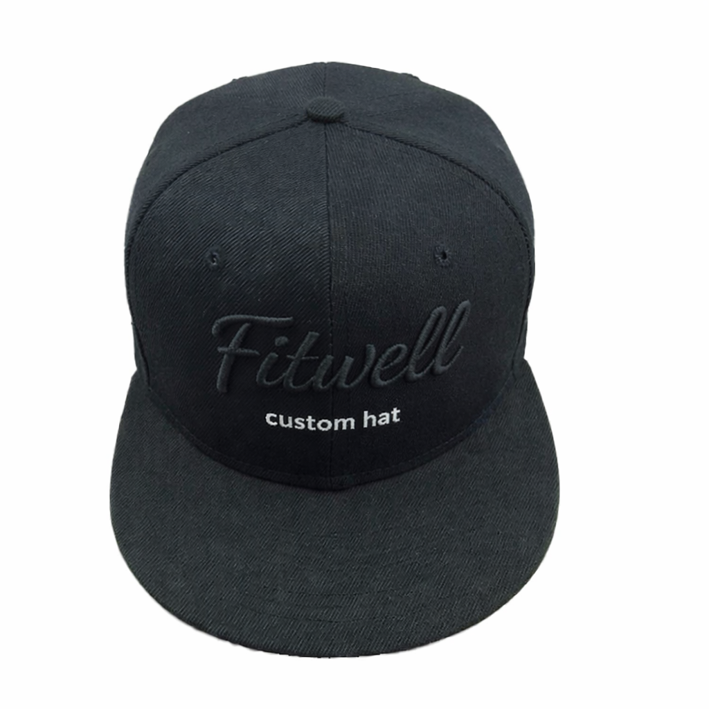 Black Predator Letter Snapback Cap – 3D Embroidered 6 Panel Streetwear Hat