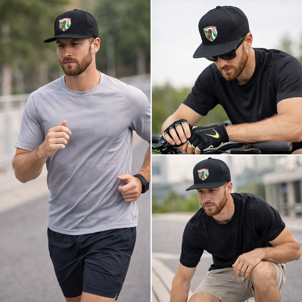 Black Snake Embroidery Snapback Cap – Bold Urban Flat Brim Hat