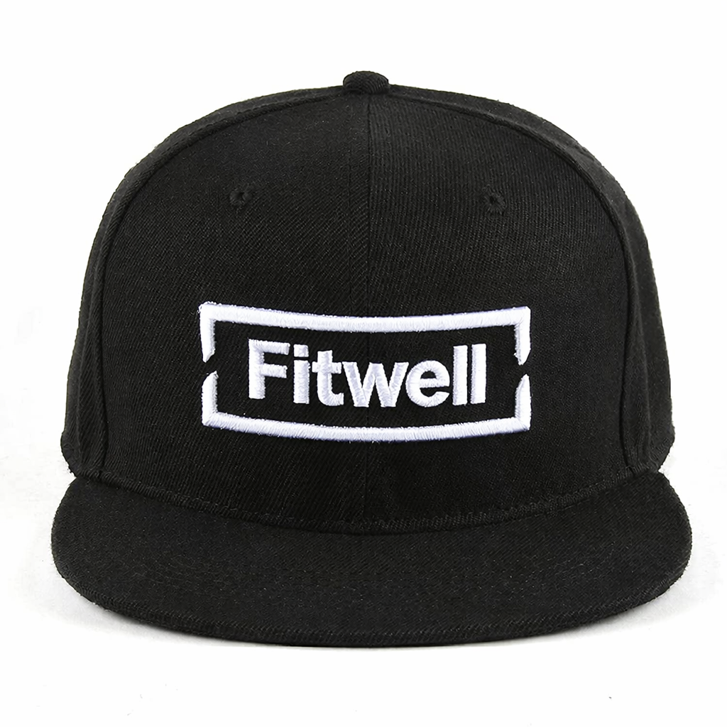 Fitwell Logo Flat Brim Cap – Bold Embroidered Streetwear Hat