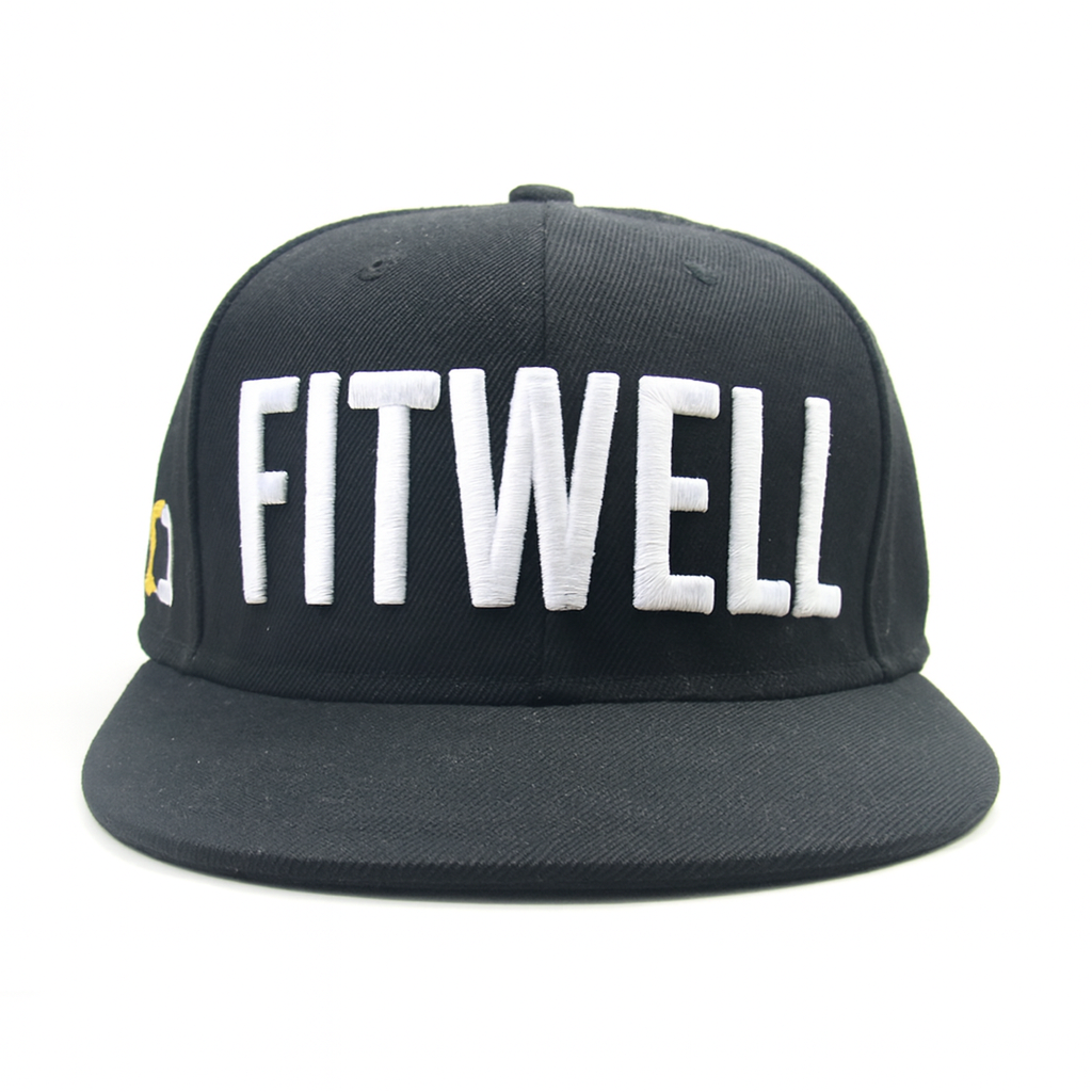 MANTO Letter 3D Embroidered Flat Brim Snapback Cap