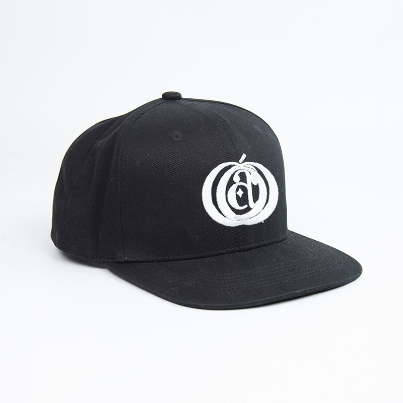 Black Gothic-Inspired 3D Embroidered Snapback Hat with Iconic Symbol