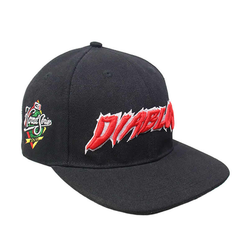 Diablo Embroidered Flat Brim Snapback Hat with Bold 3D Lettering