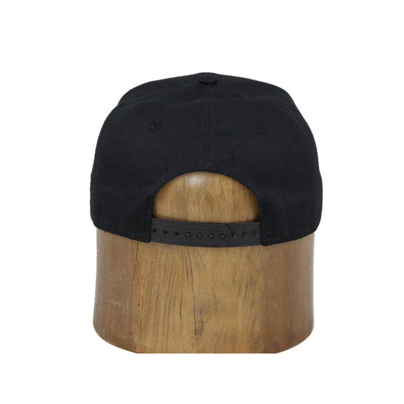 Black Flat Brim Snapback Hat with Iconic Fashion Brand 3D Embroidery