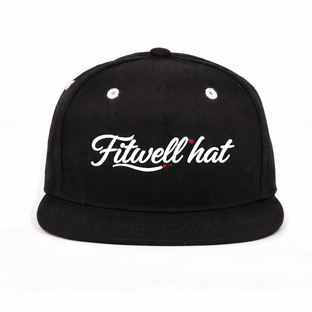“Like Father” Black Flat Brim Snapback Cap – Bold Statement Headwear