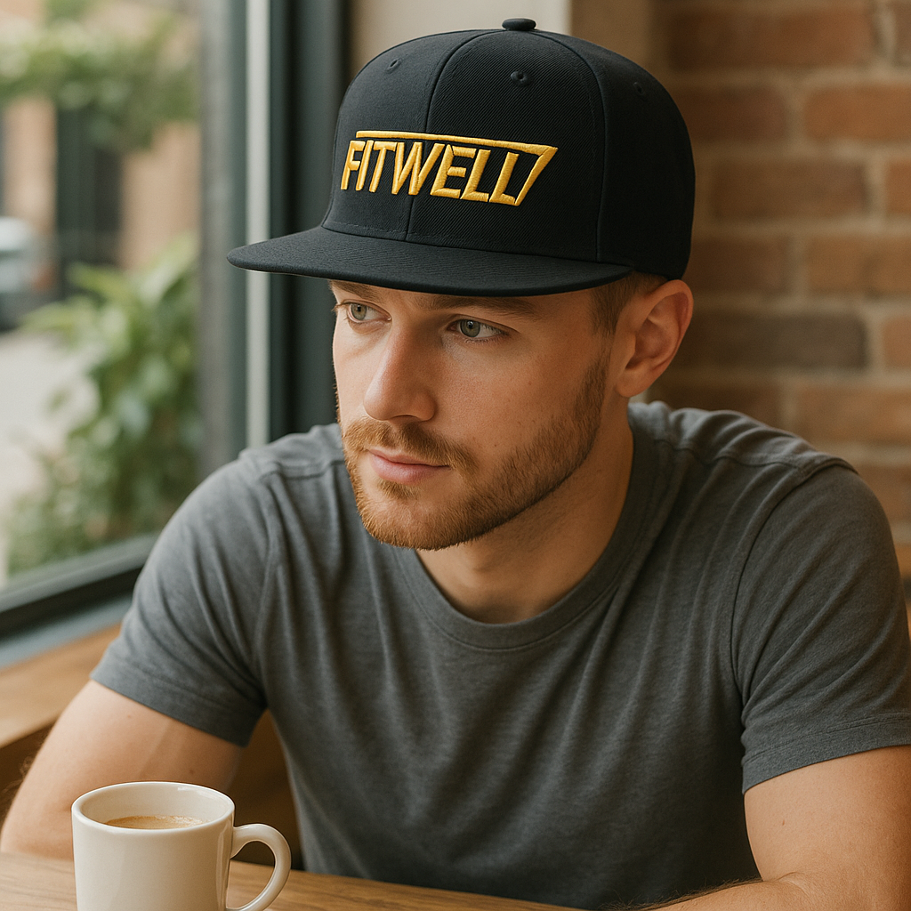 Stark Industries Flat Brim Snapback Hat with Yellow 3D Embroidery