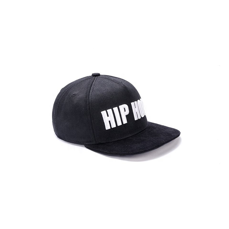 Black HIP HOP 3D Embroidered Snapback Hat – Flat Brim Urban Style Cap