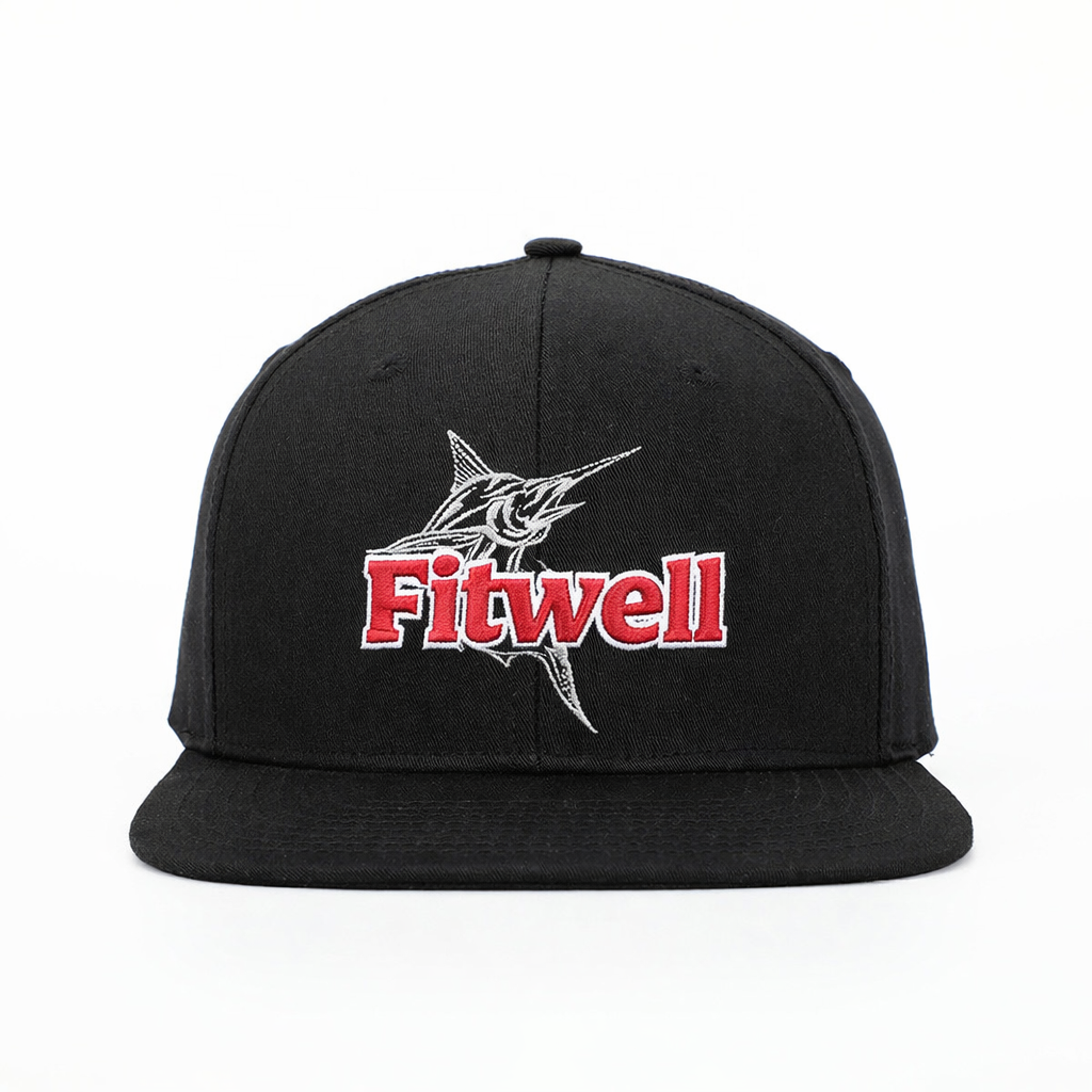 Black Snapback Cap with 3D Osaka Embroidery – 6 Panel Streetwear Hat