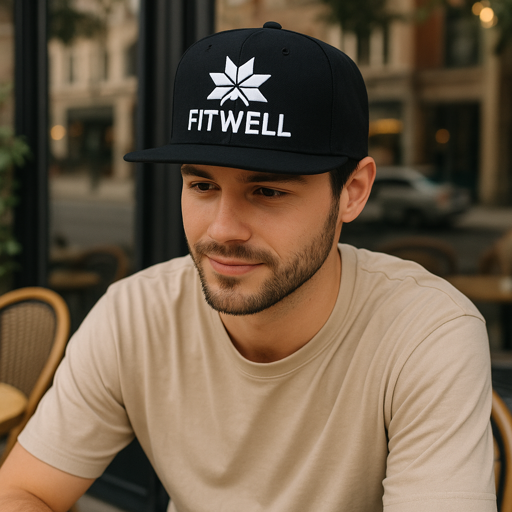 Black 6‑Panel Custom 3D Embroidered Snapback Hat – Streetwear Flat Brim Snapback Cap