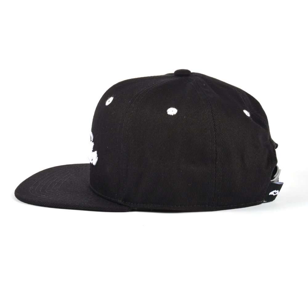 “Like Father” Black Flat Brim Snapback Cap – Bold Statement Headwear