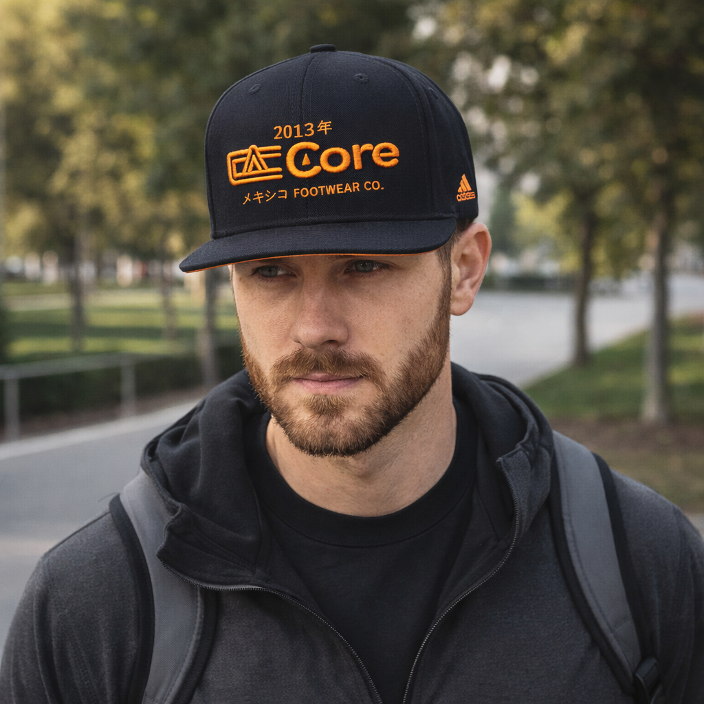 Black Flat Brim Cap with 3D Embroidery – Core 2013 Limited Edition