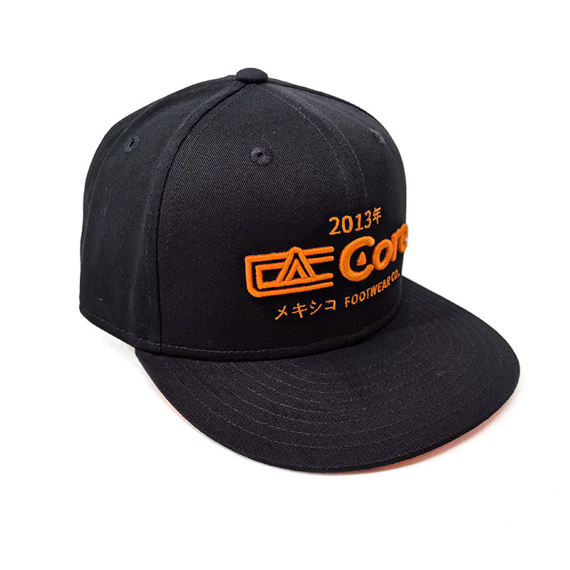 Black Flat Brim Cap with 3D Embroidery – Core 2013 Limited Edition