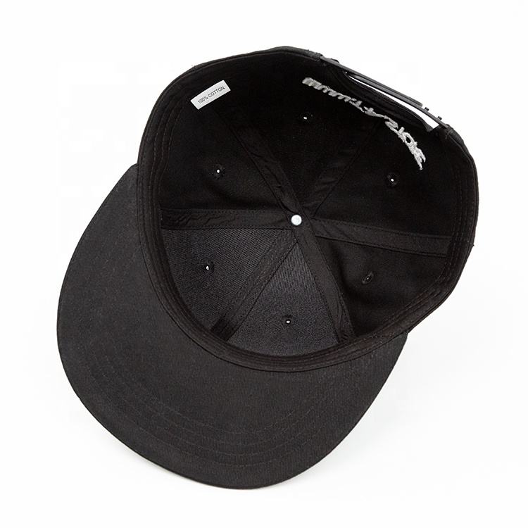 Bold Logo Flat Brim Snapback Cap with 3D Embroidery