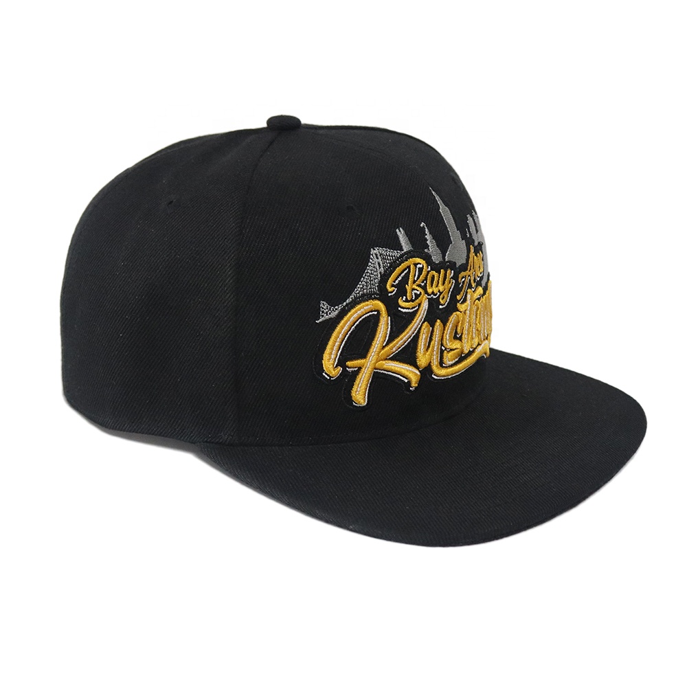 Premium Flat Brim Snapback Cap with Embroidered City Design