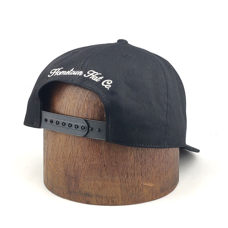 Black Snake Embroidery Snapback Cap – Bold Urban Flat Brim Hat