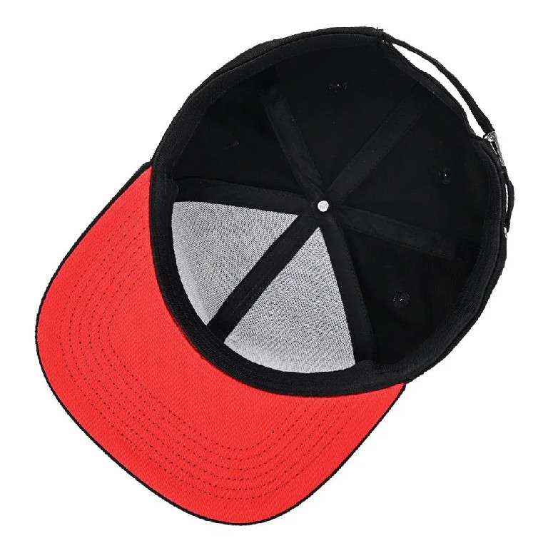 Black Flat Brim Snapback Hat with 3D RB Embroidery