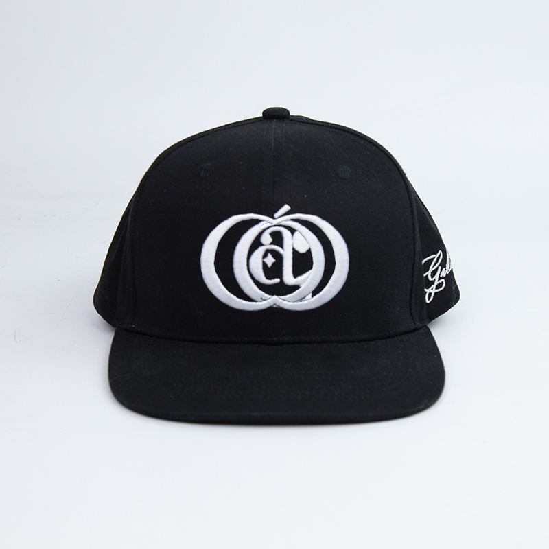 Black Gothic-Inspired 3D Embroidered Snapback Hat with Iconic Symbol