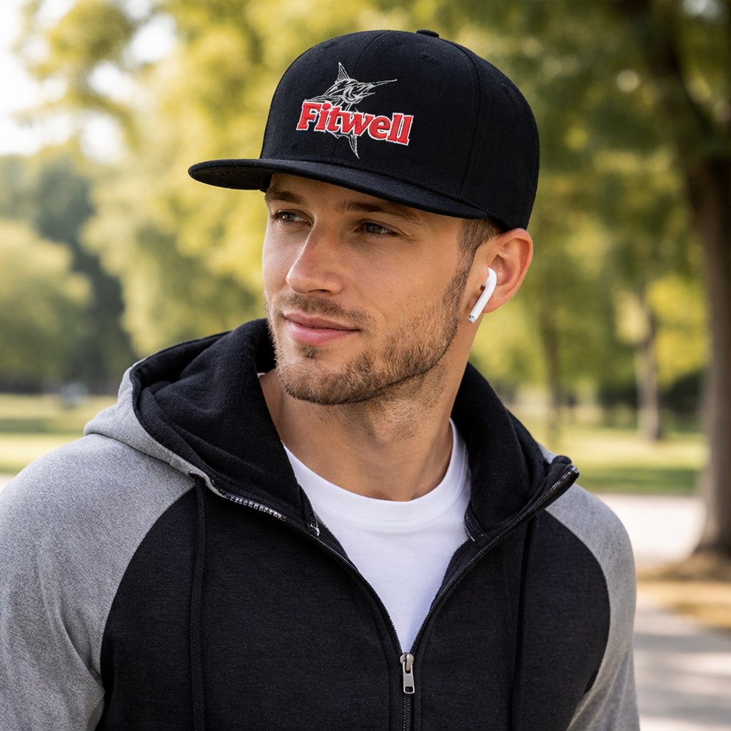 Black Snapback Cap with 3D Osaka Embroidery – 6 Panel Streetwear Hat