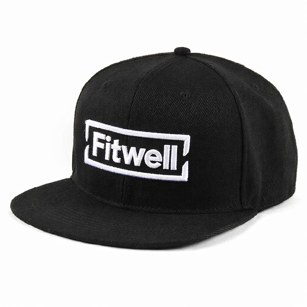 Fitwell Logo Flat Brim Cap – Bold Embroidered Streetwear Hat