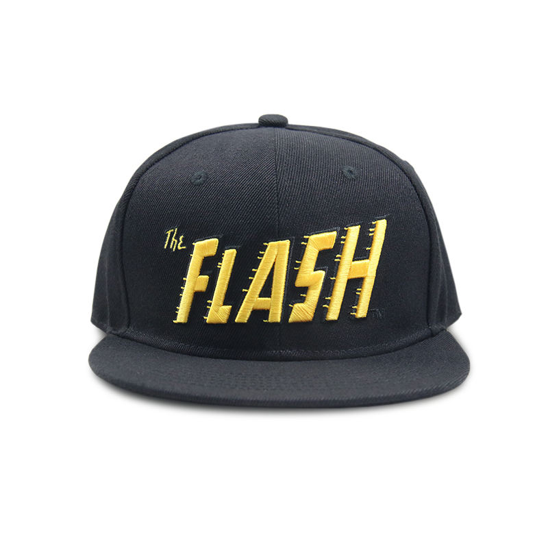 The Flash Yellow Logo Snapback Hat – Flat Brim Embroidered Cap