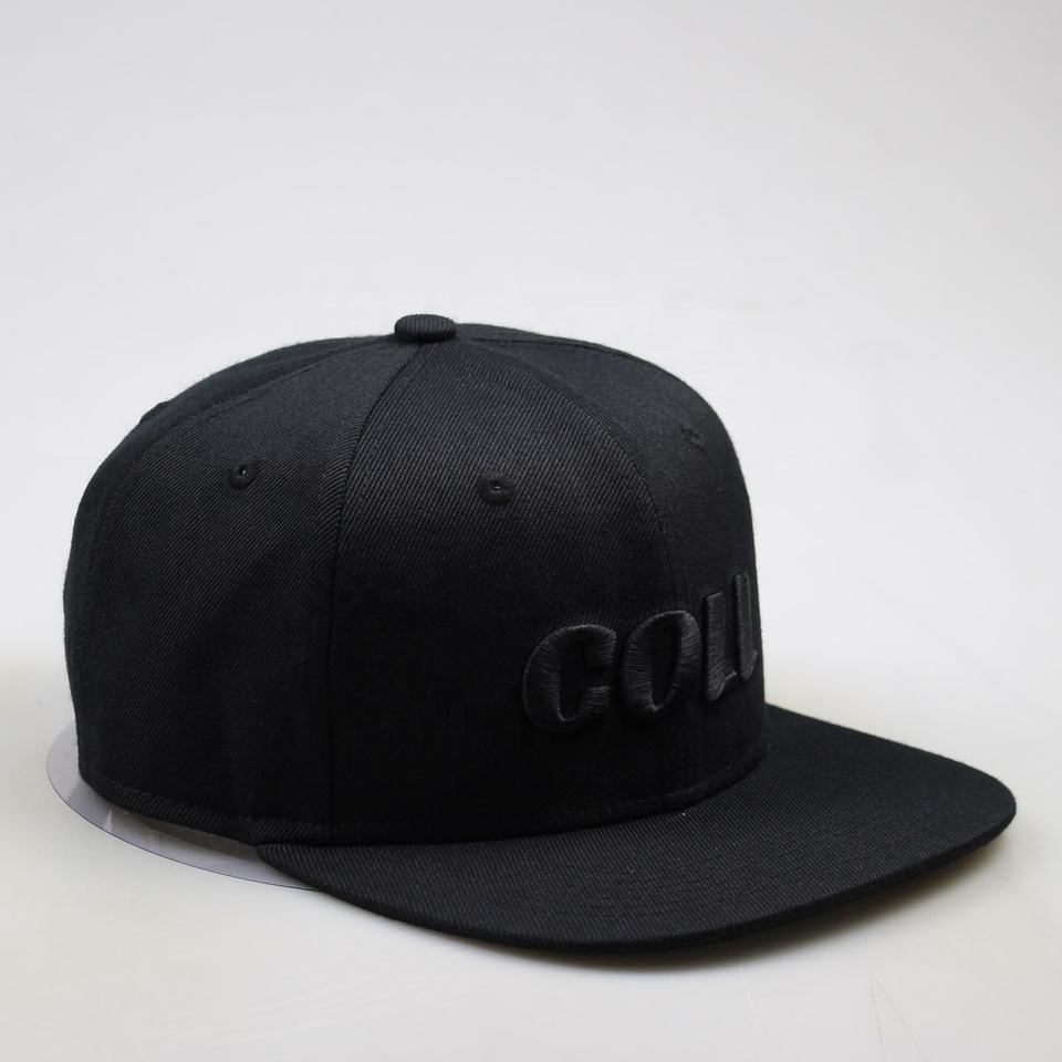 COLL Black 3D Embroidered Snapback Cap