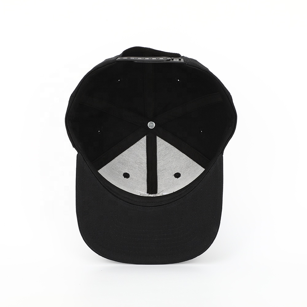 Black Snapback Cap with 3D Osaka Embroidery – 6 Panel Streetwear Hat