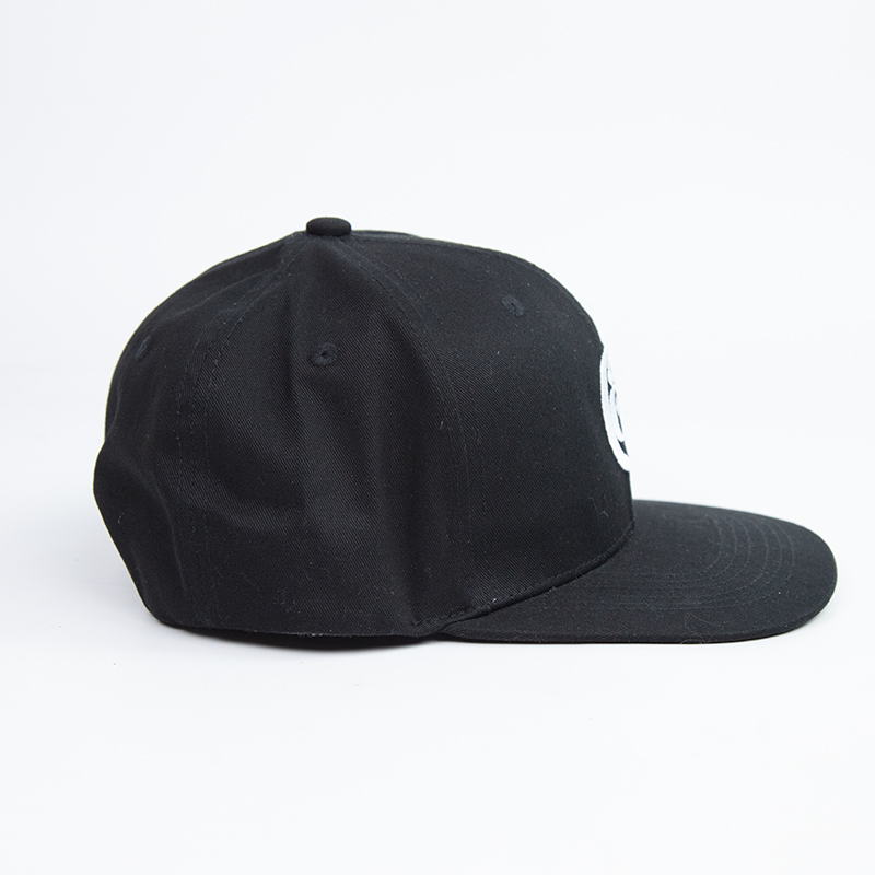 Black Gothic-Inspired 3D Embroidered Snapback Hat with Iconic Symbol