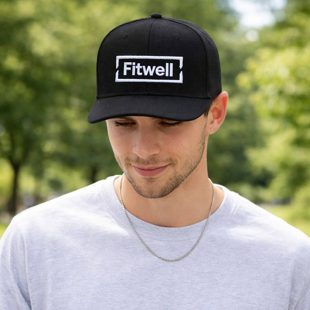 Fitwell Logo Flat Brim Cap – Bold Embroidered Streetwear Hat